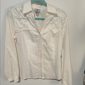 Worthington  Knotted Detail Button-Front Blouse